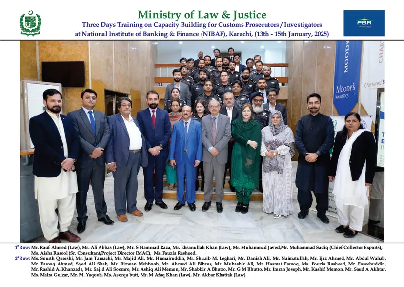 Capacity Building Training for Customs Prosecutors and Investigators in Karachi
